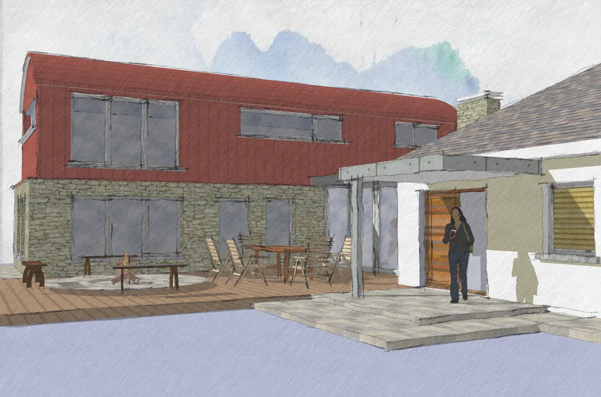 Artist impression of a barn roof rear design concept